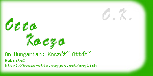 otto koczo business card